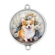 Connecteur Cabochon Argent - chien 