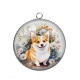 Pendentif Cabochon Argent - chien 