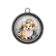 Pendentif Cabochon Argent - chien 