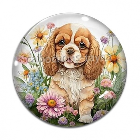 Cabochon Verre - chien 