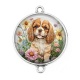 Connecteur Cabochon Argent - chien 