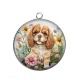 Pendentif Cabochon Argent - chien 