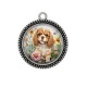 Pendentif Cabochon Argent - chien 
