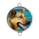 Connecteur Cabochon Argent - chien 