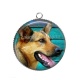 Pendentif Cabochon Argent - chien 