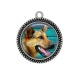 Pendentif Cabochon Argent - chien 