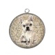 Pendentif Cabochon Argent - chien 