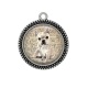 Pendentif Cabochon Argent - chien 