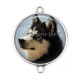 Connecteur Cabochon Argent - chien 