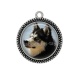 Pendentif Cabochon Argent - chien 