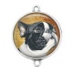Connecteur Cabochon Argent - chien 