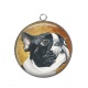 Pendentif Cabochon Argent - chien 