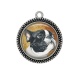 Pendentif Cabochon Argent - chien 
