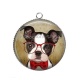 Pendentif Cabochon Argent - chien 