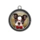Pendentif Cabochon Argent - chien 