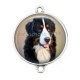 Connecteur Cabochon Argent - chien 