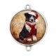 Connecteur Cabochon Argent - chien 