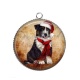 Pendentif Cabochon Argent - chien 