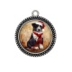 Pendentif Cabochon Argent - chien 