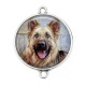 Connecteur Cabochon Argent - chien 