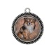 Pendentif Cabochon Argent - chien 