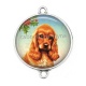 Connecteur Cabochon Argent - chien 