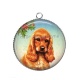 Pendentif Cabochon Argent - chien 