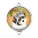 Connecteur Cabochon Argent - chien 