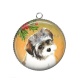 Pendentif Cabochon Argent - chien 