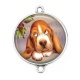 Connecteur Cabochon Argent - chien 