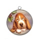Pendentif Cabochon Argent - chien 