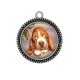 Pendentif Cabochon Argent - chien 