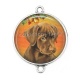 Connecteur Cabochon Argent - chien 
