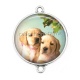 Connecteur Cabochon Argent - chien 