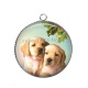 Pendentif Cabochon Argent - chien 