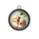 Pendentif Cabochon Argent - chien 