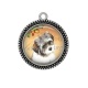 Pendentif Cabochon Argent - chien 