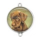Connecteur Cabochon Argent - chien 