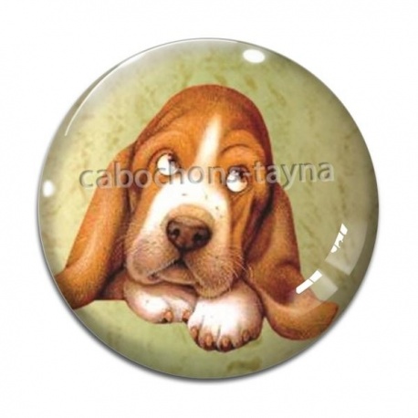 Cabochon Verre - chien 