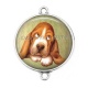 Connecteur Cabochon Argent - chien 