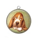Pendentif Cabochon Argent - chien 