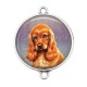 Connecteur Cabochon Argent - chien 