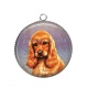 Pendentif Cabochon Argent - chien 