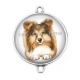 Connecteur Cabochon Argent - chien 