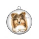 Pendentif Cabochon Argent - chien 
