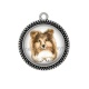 Pendentif Cabochon Argent - chien 