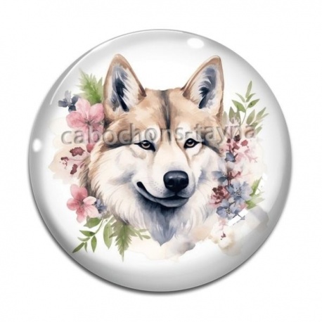 Cabochon Verre - loup
