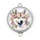 Connecteur Cabochon Argent - loup