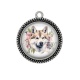 Pendentif Cabochon Argent - loup