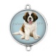 Connecteur Cabochon Argent - chien 